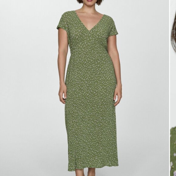 Mango Lightweight Green Floral Dress - NWOT - Picture 1 of 9